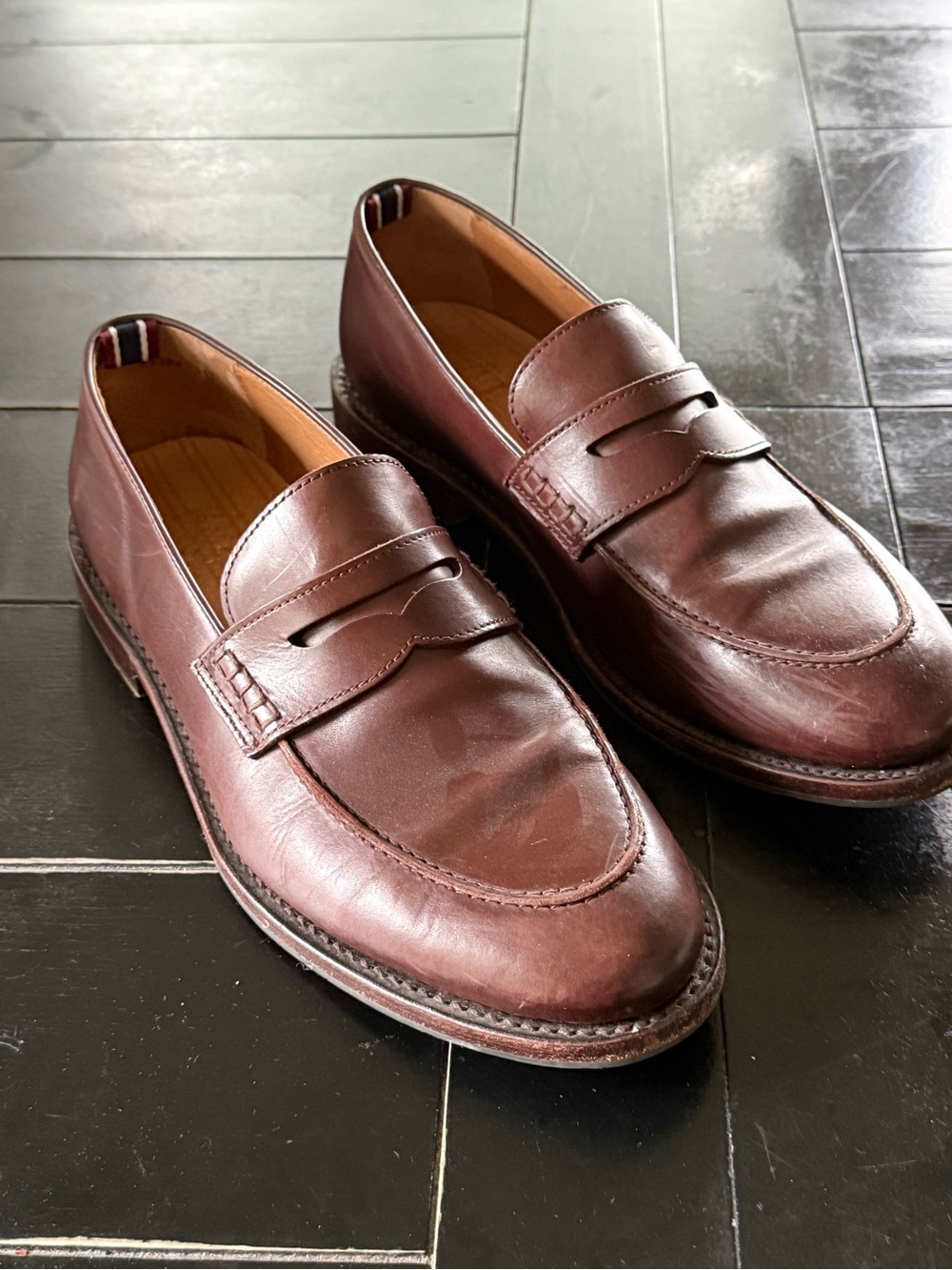 J. Crew Men's Dark Brown Leather Penny Loafers